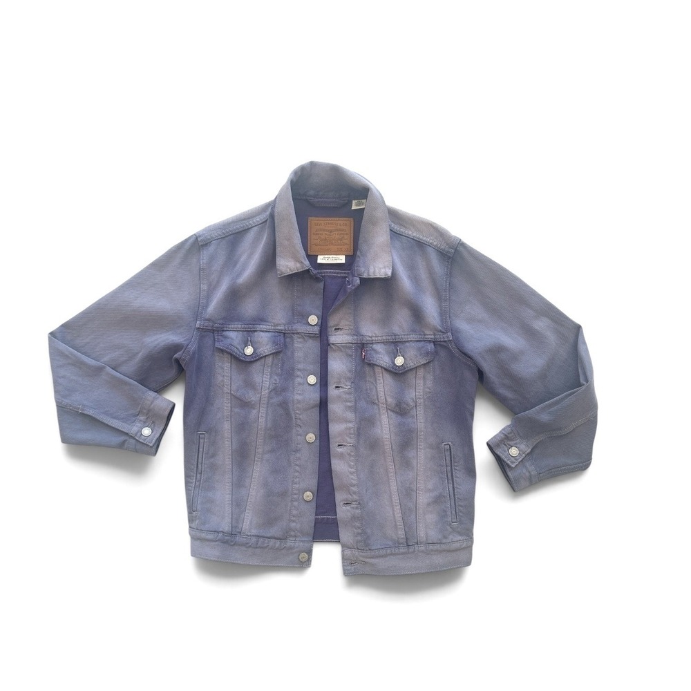 Levis Premium Trucker Jacket Mens XS Purple Garment Dyed Canvas Standard Fit